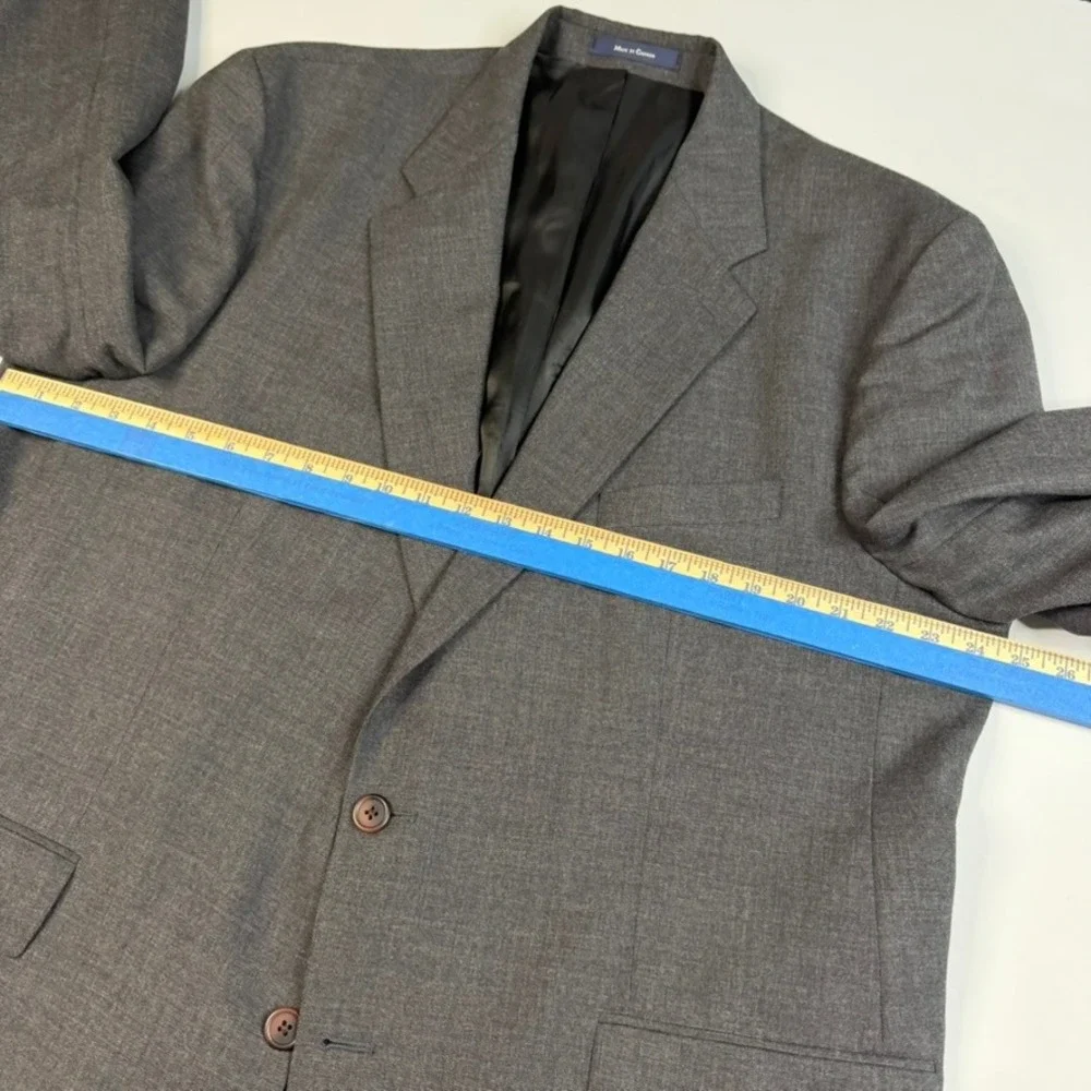 Vtg Polo University Club Ralph Lauren Suit Mens 48L Gray Wool 2-Button Pleated